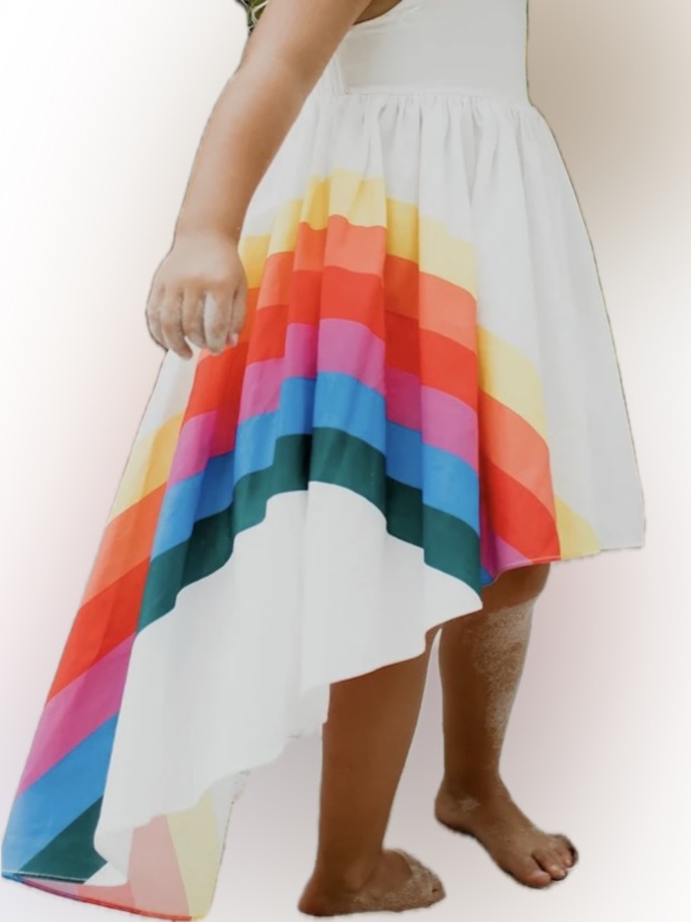 Oopsie Daisy Girls Vivid Rainbow High-Low Sundress